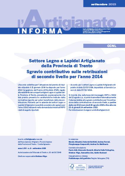 L'Artigianato Informa Settembre 2015