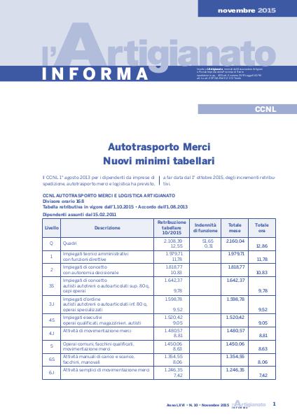 L'Artigianato Informa Novembre 2015