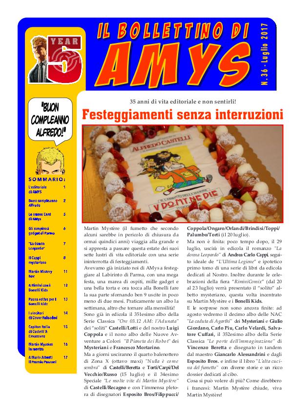 AMys - Bollettino Informativo n.36 - Luglio 2017