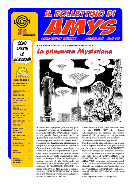 AMys - Bollettino Informativo N.20 -Marzo 2015