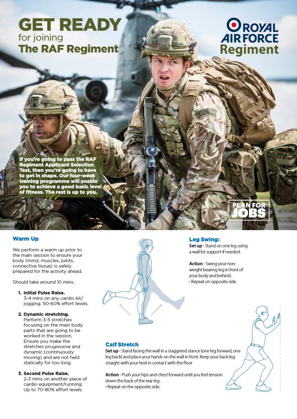 RAF Regiment 4 Week Fitness Plan