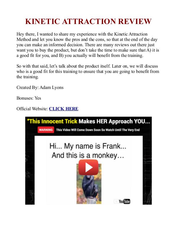 Kinetic Attraction PDF / Method System Free Download Adam Lyons