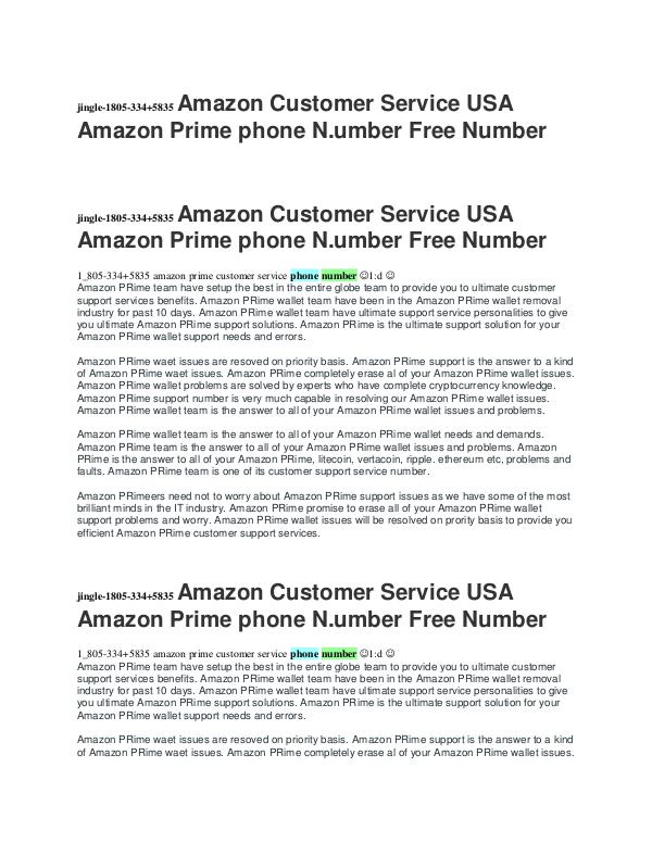 jingle-1805-334+5835 Amazon Prime Customer Service USA Amazon Prime p Amazon prime number