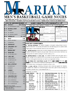 Men's Basketball Game Notes Volume 5