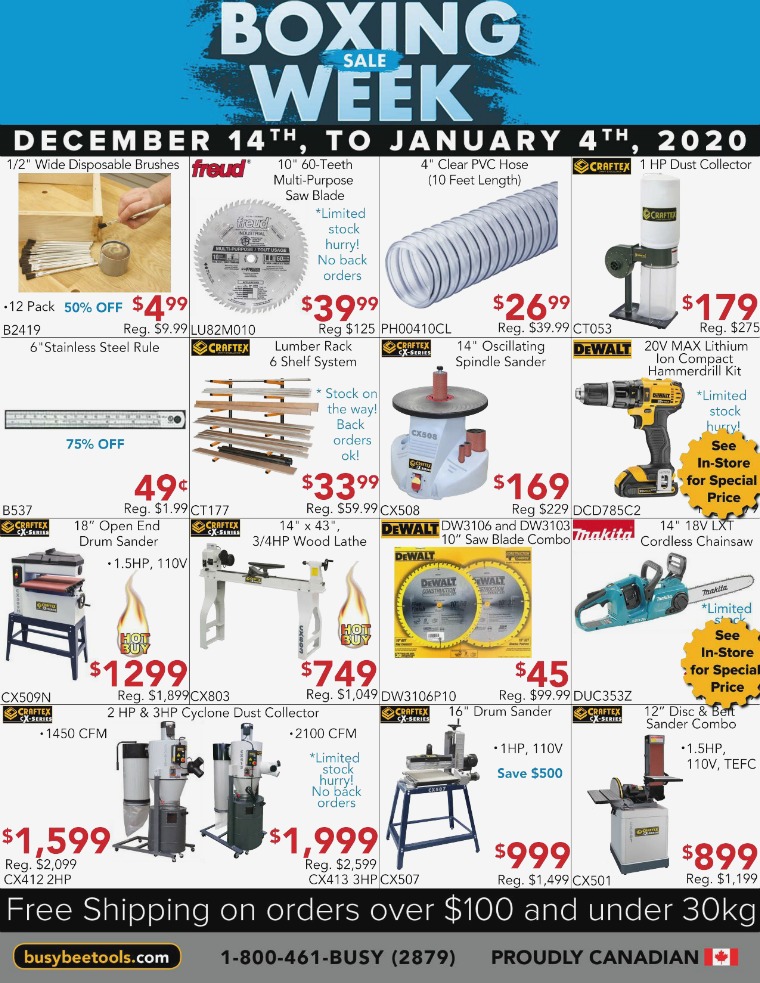 Busy Bee Tools 2020 Boxing Sale Week Flyer