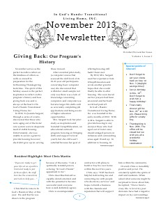 In God's Hands: TLH, INC.: October/November Newsletter November 2013