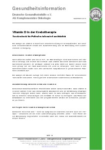 Mikronährstoffe bei Krebs Vitamin D in der Krebstherapie