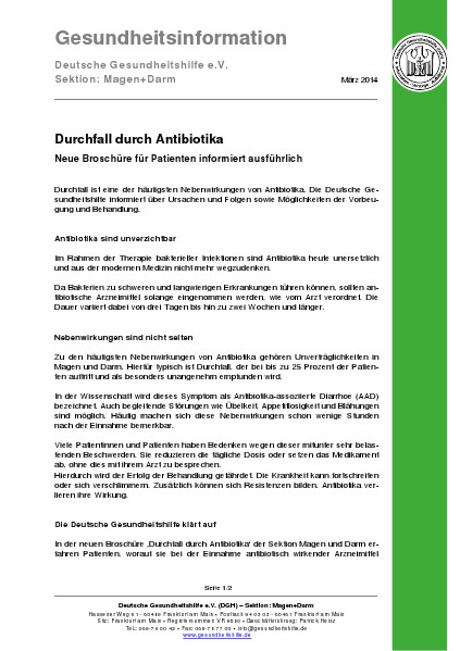 Durchfall Durchfall durch Antibiotika