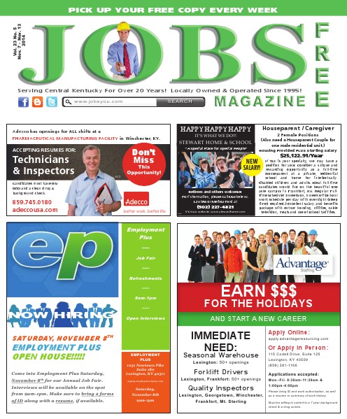 Jobs Magazine November 7 – November 13, 2014