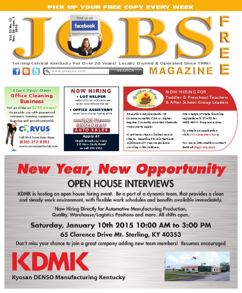 Jobs Magazine December 26, 2014 – January 1, 2015