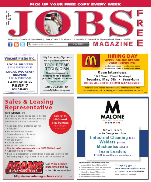 Jobs Magazine May 1 – May 7, 2015