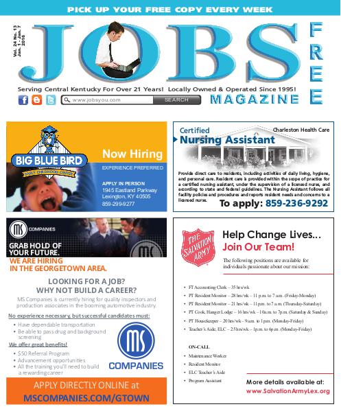 Jobs Magazine January 1 – 7, 2016