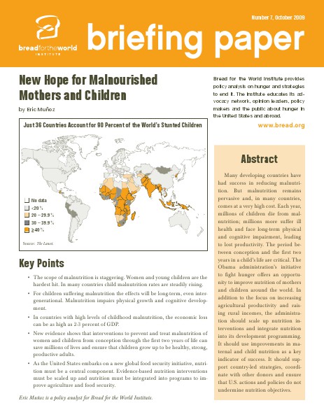 Briefing Papers Number 7, October 2009