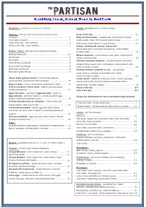 Breakfast, Lunch, Brunch Menu in East Perth (Nov. 2013)