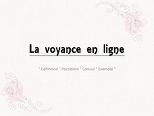 La voyance en ligne