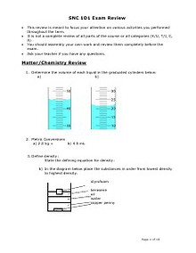 Grade 9 Science Exam Review