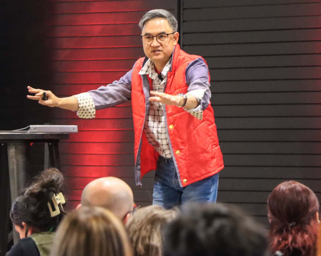 Rommel Anacan speaking at the event