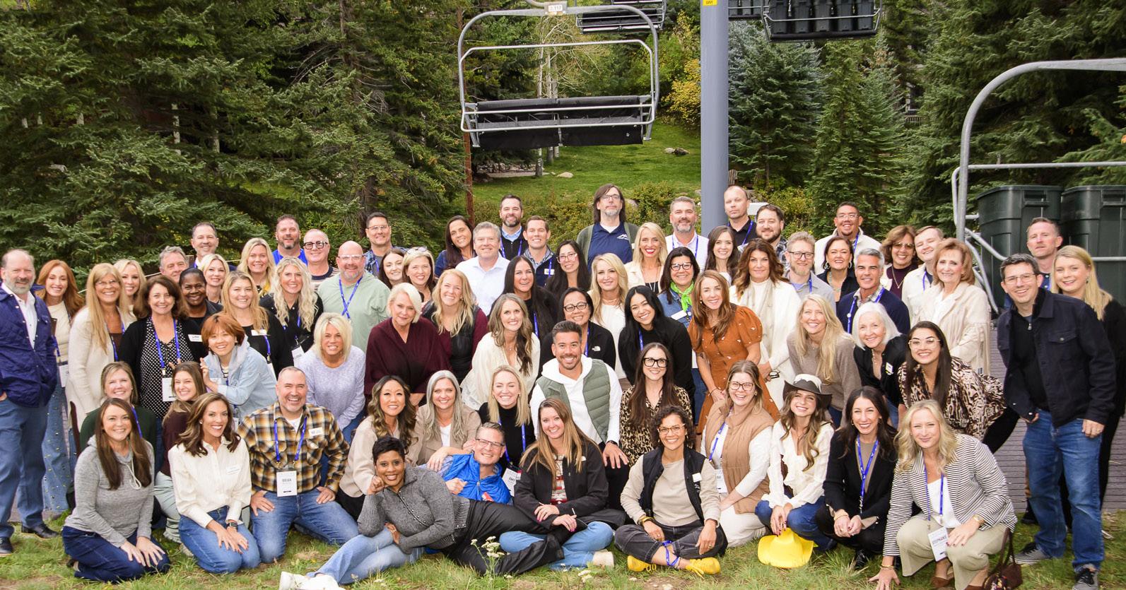 Leadership Retreat attendees gathered for a group photograph outdoors