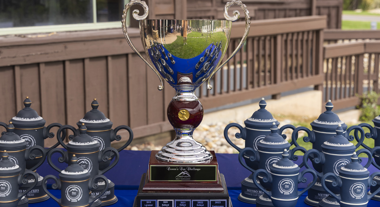 Metro Master trophy surrounded by awards