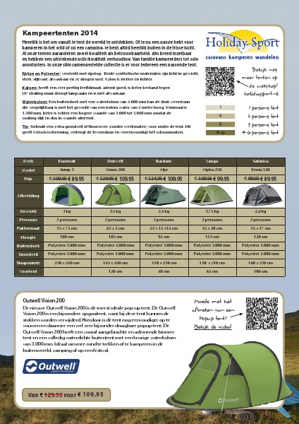 Holiday Sport 2014 Kampeertenten 2014