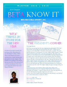 Beta Know It Volume 2 | Issue 2  ~  Winter 2013 | 2014